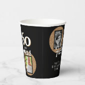 60と素晴らしい金ゴールドグリッター2写真60誕生日 紙コップ (右)