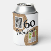 60と素晴らしい金ゴールドグリッター2写真60誕生日 缶クーラー (缶裏面)