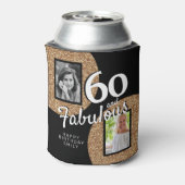 60と素晴らしい金ゴールドグリッター2写真60誕生日 缶クーラー (缶裏面)