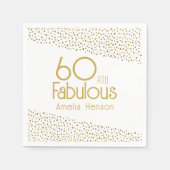60と素晴らしい金ゴールドグリッター60誕生日 スタンダードカクテルナプキン (正面)