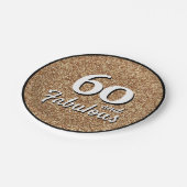 60と素晴らしい金ゴールドグリッター60誕生日 ペーパープレート (アングル)