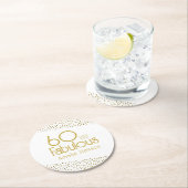 60と素晴らしい金ゴールドグリッター60誕生日 ラウンドペーパーコースター (インサイチュ)