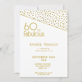 60と素晴らしい金ゴールドグリッター60誕生日 招待状