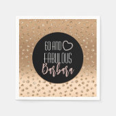 60と素晴らしい金ゴールドブラック赤面ピンク誕生日 スタンダードカクテルナプキン (正面)