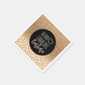 60と素晴らしい金ゴールドブラック赤面ピンク誕生日 スタンダードカクテルナプキン (角)