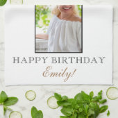 60と素晴らしい60エレガント番目の誕生日写真 キッチンタオル (折り畳み)