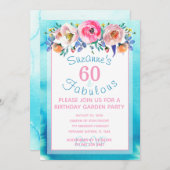 60と素晴らしい60歳の誕生日パーティー 招待状 (正面/裏面)