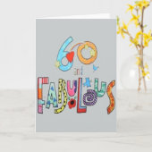 60と素晴らしい60番目の誕生日カード カード (黄色い花)