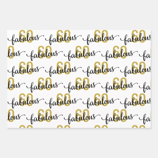 60と素晴らしい60番目の誕生日ギフト ラッピングペーパーシート (正面2)