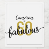 60と素晴らしい60番目の誕生日ギフト ワインラベル (シングルラベル)