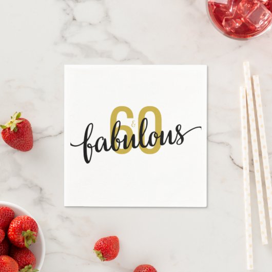 60と素晴らしい60誕生日 スタンダードカクテルナプキン (インサイチュ)