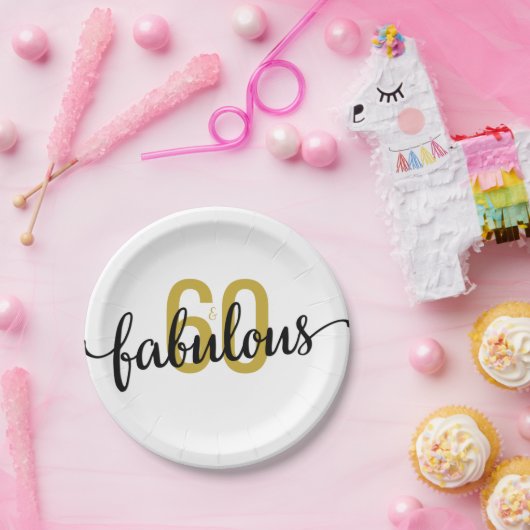 60と素晴らしい60誕生日 ペーパープレート (パーティー)