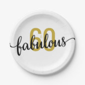 60と素晴らしい60誕生日 ペーパープレート (正面)