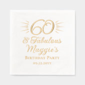 60と素晴らしい60thスターバスト誕生日パーティー 箔ナプキン (正面)