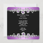 60と素晴らしい60thバースデーパーティーシルバー薄紫2a 招待状 (裏面)