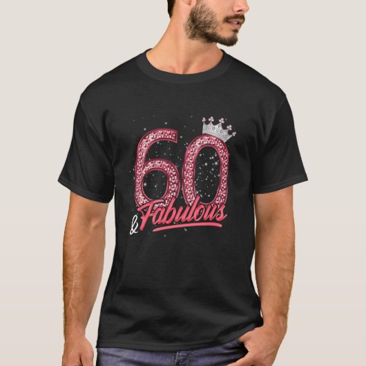 60と素晴らしい60th誕生日女性女子ダイヤモンド tシャツ (正面)