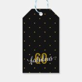 60と素晴らしい60th誕生日金ゴールドとブラック ギフトタグ (裏面)