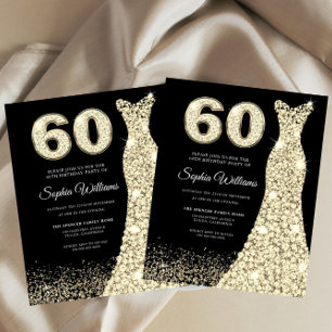 60と素晴らしい!!予算60th誕生日パーティー招待状