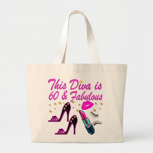 60と素晴らしいDIVA ラージトートバッグ (正面)