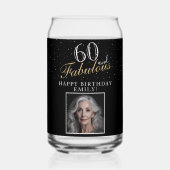 60と素晴らエレガントしい黒写真60誕生日 ガラス缶 (裏面)