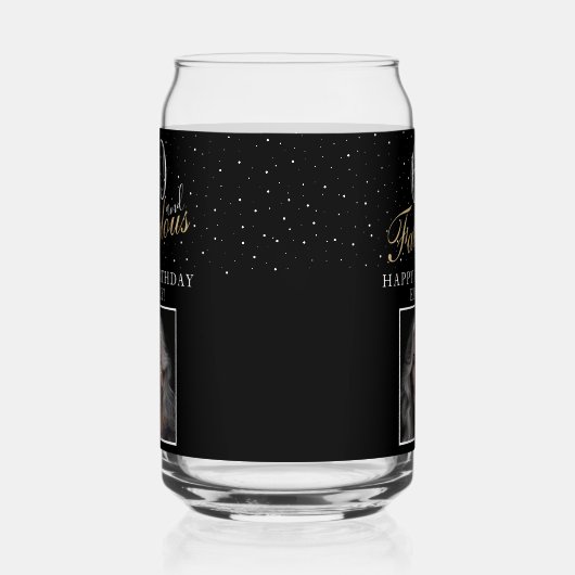 60と素晴らエレガントしい黒写真60誕生日 ガラス缶 (左)