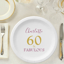 60と素晴エレガントらしい60誕生日 ペーパープレート