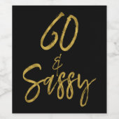 60と誕生日用のサッシワインラベル ワインラベル (シングルラベル)