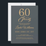 60とSassyオフブラック金ゴールド60th誕生日パーティー 招待状<br><div class="desc">60歳祝の誕生日デザインとスタイルで60歳のグラマラスなオフブラックと金ゴールドでモダン、シックな60歳の誕生日の招待を単にあなたの60歳の誕生日のパーティーのお祝いのためにパーソナライズして送信することができますエレガント。単語60とsassyはスクリプトを使用しフェイクて金ゴールドグリッターに設定さモダンれる。そしもして救済も合わせ製品が必要で連絡す。60歳の誕生日救済パーティーを素晴らしいイベントに！</div>