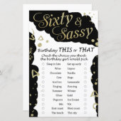 60とSassy誕生日このゲームまたはそのゲーム (正面/裏面)