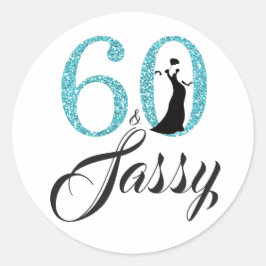 60とSassy |タイポグラフィ60誕生日 ラウンドシール