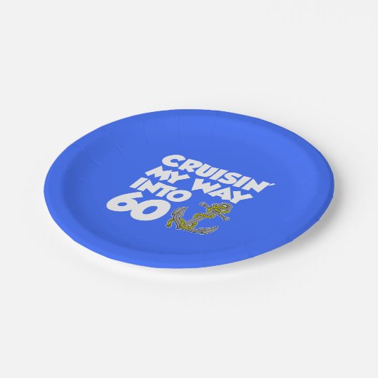 60のいかりの第60パーティーのプレートに私の方法巡航します ペーパープレート (アングル)