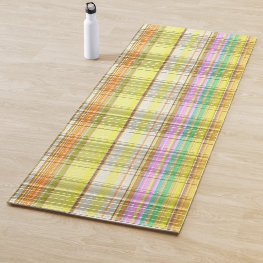 60のレトロカラフルプライド黄色ピンクミントオレンジ ヨガマット (インサイチュ)