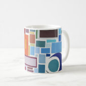 60のレトロディスコ色チャートCollage teaまたは コーヒーマグカップ (正面右)