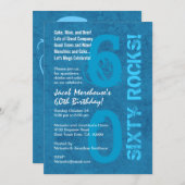 60の岩だ！60歳の誕生日パーテモダンィー 招待状 (正面/裏面)