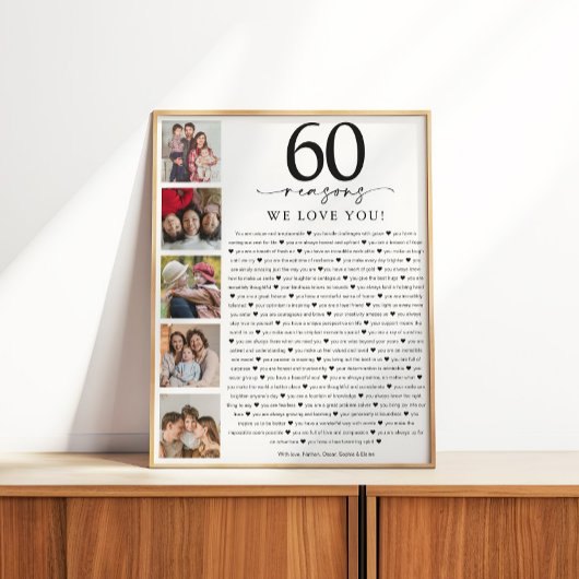 60の愛してる理由 誕生日や記念日におすすめ ポスター
