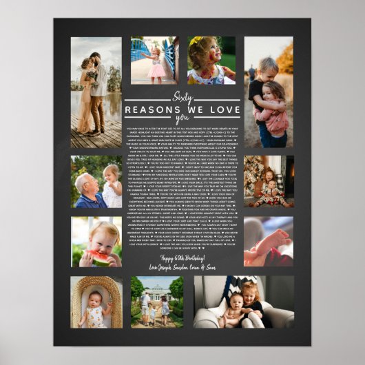 60の愛の理由 誕生日ギフト 彼へ ポスター (正面)