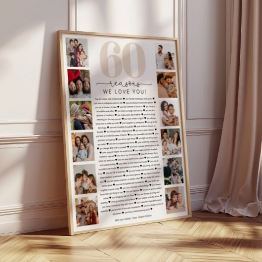 60の愛を伝える誕生日記念ギフト ポスター
