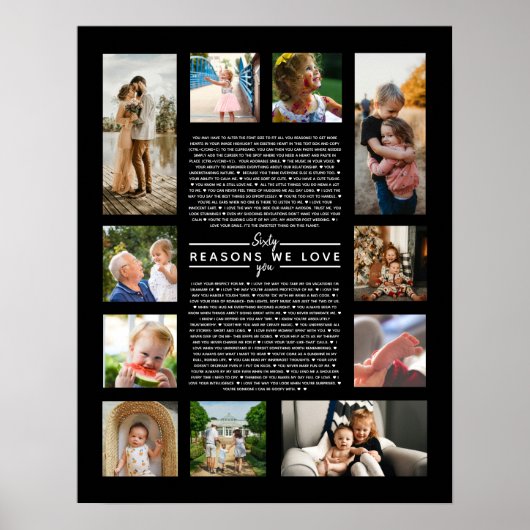 60の理由で愛してるよ 誕生日ギフト彼用 ポスター (正面)