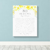 60の理由なぜ我々は黄色のグレーフローラを愛する キャンバスプリント (インサイチュ (ウッドフロア))