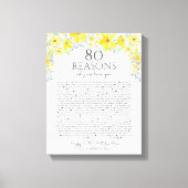 60の理由なぜ我々は黄色のグレーフローラを愛する キャンバスプリント (正面)