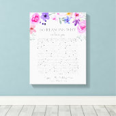 60の理由なぜ私たちはあなたを愛する紫色のピンクのフローラ キャンバスプリント (インサイチュ (ウッドフロア))