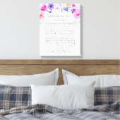 60の理由なぜ私たちはあなたを愛する紫色のピンクのフローラ キャンバスプリント (インサイチュ (寝室))