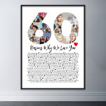 60の理由60th誕生日コラージュ ポスター<br><div class="desc">愛祝し、この理由で永続的な思い出を作成する私はあなたを愛する理由フォトコラージュこのカスタマイズ可能なテンプレートパーソナライズされたは、様々な大事な行事に最適な心と贈り物を作ることができる記念日から誕生日ま結婚で、または単にバレンタインデー。私があなたを愛する理由表現 – あなたが誰かを愛す10の特別な理由を強調する意味のあるコラージュであなたの愛。の結婚記念日の贈り物 – 愛と献身の年を記念し、思慮深く記念日の贈り物パーソナライズされた。誕生日ギフト：誰かの誕生日を特別に特別に作るユニークと、あなたが誕生日の女の子や男の子を崇拝する理由を美しく示す心温まるポスター。夫、妻、ボーイフレンド、ガールフレンド、息子、娘、友人、ベスティー、同僚やボスのための完璧な贈り物。あなたはコミットされた人間関係でも出発でも、このテンプレートはあなたの愛に表現理想的である。家族の愛祝やカップルの愛を贈る。バレンタインデーの贈り物 – あなたの深いの愛情をロマンチックパーソナライズされたでバレンタインデーの贈り物で表現あなたの恋人を驚かせ。彼パーソナライズされたへの贈り物 – あなたの人生の中で彼が心を引き付ける贈り物で彼が指し示すカスタマイズあなたの人生の特別な人を。彼女ユニークへの贈り物 – あなたの生活の中で特別な女性を愛し感じて、彼女が大切にするであろう優れた贈り物と感謝する。「愛する理由」のコラージュを作ることは、簡単であり、このテンプレートで楽しい。あなたは祝の記念日、節目の誕生日、単に愛の誕生日など表現、このテンプレートは心とクリエイティブを通して自分の共有を愛すユニークる方法を提供す祝る。最高傑作の作成パーソナライズされた開始</div>