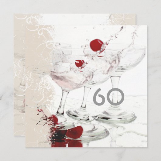 60の誕生祝いのパーティーの専攻学生はカスタマイズ 招待状 (正面/裏面)