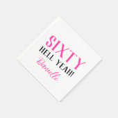 60はいっ!60パーソナライズされたおもしろい誕生日 スタンダードカクテルナプキン (角)