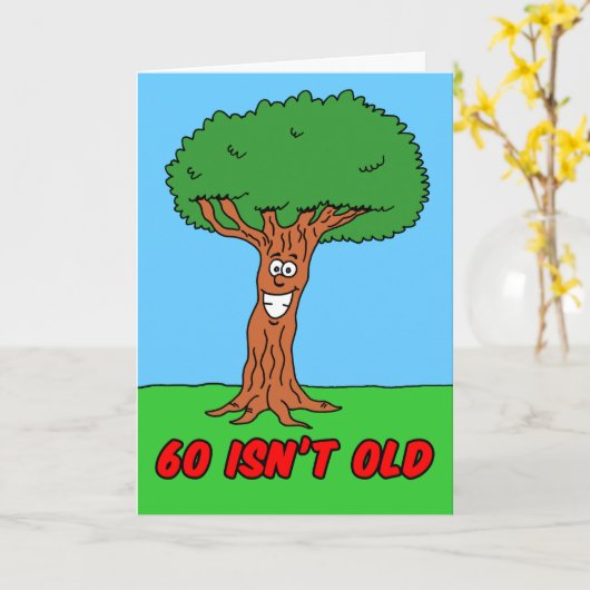 60は古くないあなたはもしツリーのグリーティングカード カード (黄色い花)