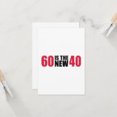 60は新しい40誕生日です カード (正面/裏面インサイチュ)