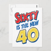 60は新しい40誕生日 ポストカード (正面/裏面)