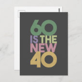 60は新しい40 - 60番目の誕生日ギフトエッセンシャルカ ポストカード (正面/裏面)