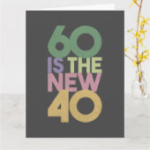 60は新しい40~60番目の誕生日贈答品 カード (黄色い花)